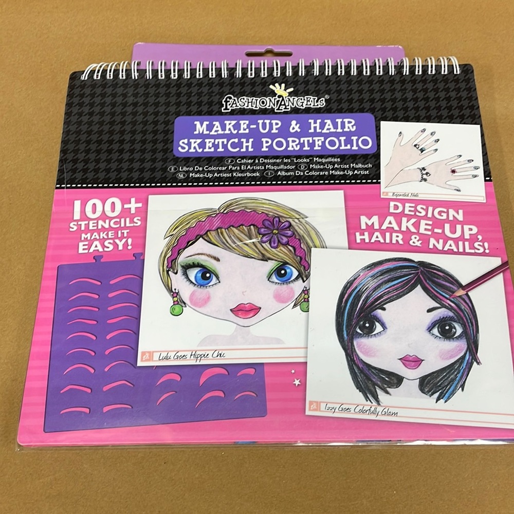 Fashion angle make up and hair sketch portfolio book